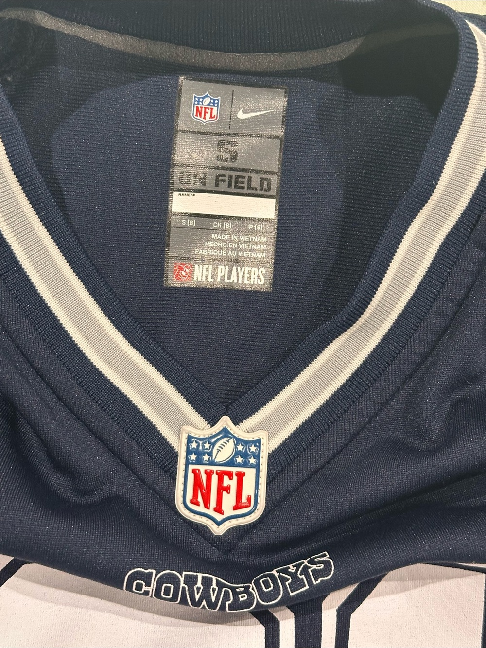 NFL Dallas Cowboys Navy and White Football Jersey - Picture 2 of 6